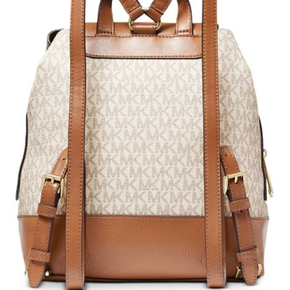 NWT Michael Kors Raven Backpack Vanilla/Acorn/Gold Original Packaging